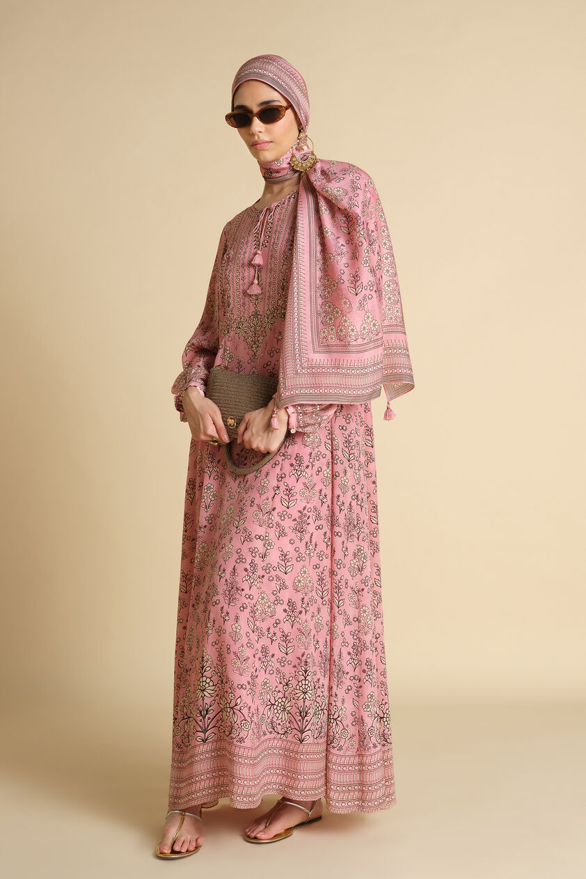 Niral Printed Silk Stole - Blush, Blush, image 3